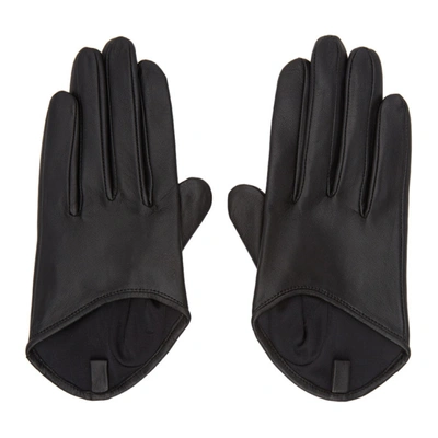 Shop Yohji Yamamoto Black Lambskin Short Gloves