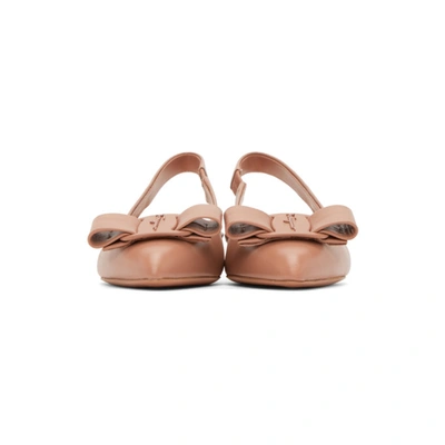 Shop Ferragamo Salvatore  Pink Viva Sling Ballerina Flats In New Blush