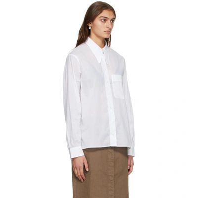 Shop Lemaire White Pointed Collar Shirt In 000 White