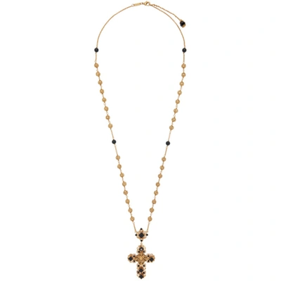 Shop Dolce & Gabbana Dolce And Gabbana Gold Cross Pendant Necklace In Zoo00 Gold