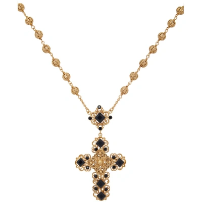 Shop Dolce & Gabbana Dolce And Gabbana Gold Cross Pendant Necklace In Zoo00 Gold