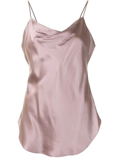 Shop Cinq À Sept Draped Silk Cami In Pink