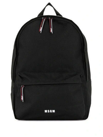 Shop Msgm Logo Print Backpack In Black