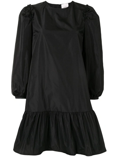 Shop Cinq À Sept Ruffled Sleeve Mini Dress In Black