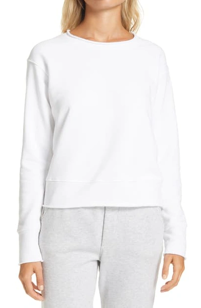 Shop Frank & Eileen Boyfriend Cotton Sweatshirt In White