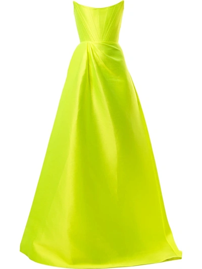 Shop Alex Perry High-shine Maxi Dress In Yellow