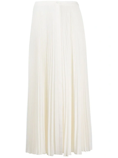 Shop Theory Pleated Midi Skirt In White
