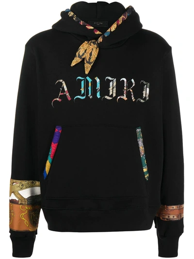 Shop Amiri Logo Print Hoodie In Black