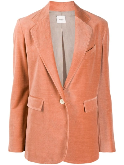 Shop Alysi Velvet Tailored Blazer In Pink
