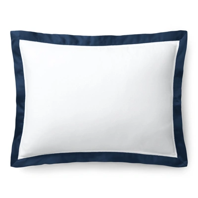 Shop Ralph Lauren Organic Cotton Sateen Border Pillow In Polo Navy