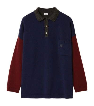 Shop Loewe Wool-cashmere Polo Sweater