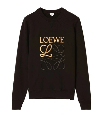 Shop Loewe Embroidered Anagram Sweatshirt