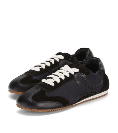 Shop Loewe Leather Ballet Runner Sneakers In Black