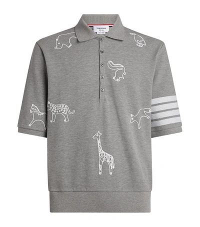 Shop Thom Browne Animal Print Polo Shirt
