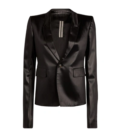 Shop Rick Owens Cropped Leather Blazer