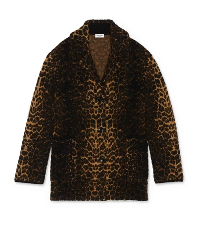 Shop Saint Laurent Leopard Print Coat