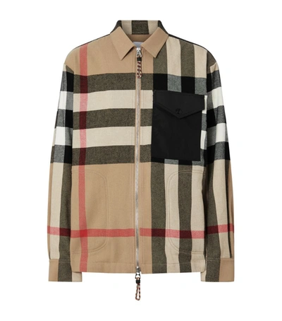 Burberry Wool-blend Zip-up Shirt | ModeSens