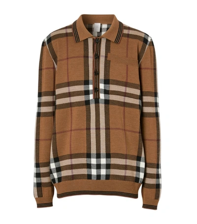 Shop Burberry Wool Polo Sweater