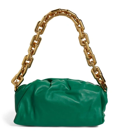 Shop Bottega Veneta Leather Chain Pouch Clutch Bag In Green