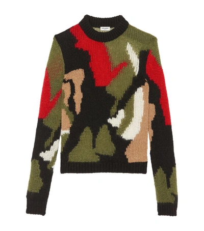 Shop Saint Laurent Camouflage Intarsia Sweater