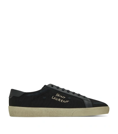 Shop Saint Laurent Leather Court Classic Sneakers In Black