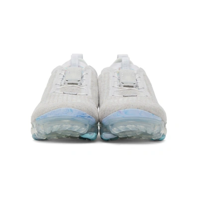 Shop Nike Grey And White Air Vapormax 2020 Flyknit Sneakers