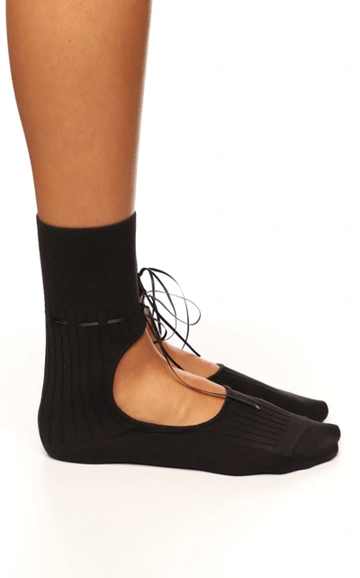 Shop Simone Rocha Women's Cut Out Ankle Socks In Black,white