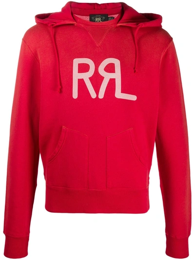 Polo Ralph Lauren Logo Drawstring Hoodie In Red