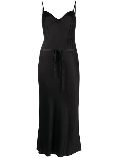 Shop Ann Demeulemeester Belted Slip Dress In Black