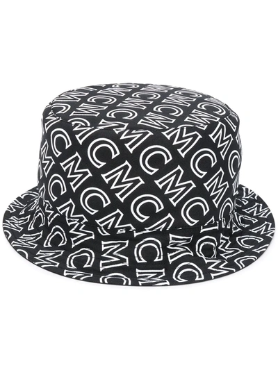 Shop Mcm Monogram Print Hat In Black