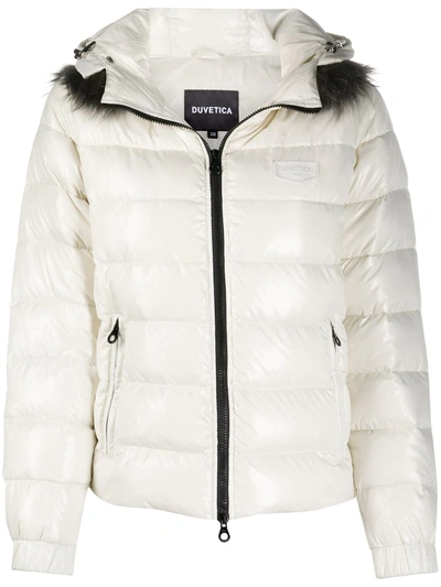 Shop Duvetica Hooded Padded Jacket In Neutrals