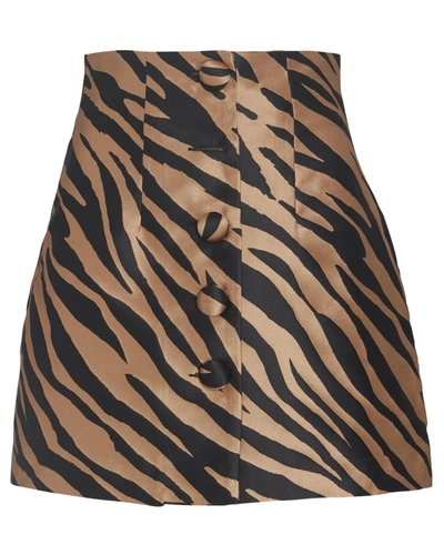 Shop Andamane Erin Zebra Jacquard Mini Skirt In Beige