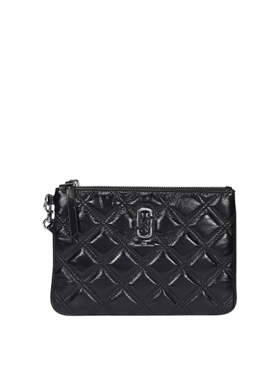 Shop Marc Jacobs The Quilted Softshot Wallet In Black