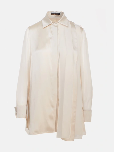 Shop Max Mara Ivory Marsala Shirt In White