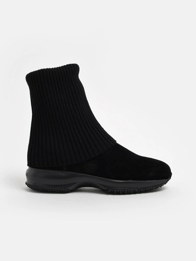 Hogan Black Interactive Boots In Black