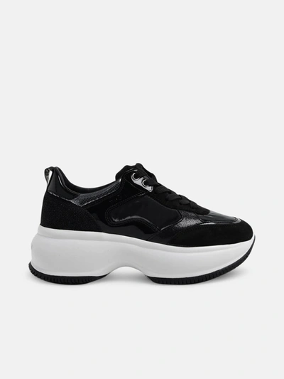 Shop Hogan Black Maxi Active Sneakers