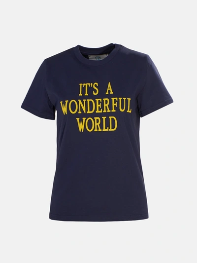 Shop Alberta Ferretti T-shirt Wonderful World Blu In Blue