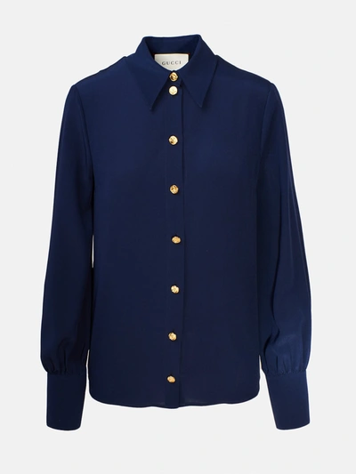Shop Gucci Camicia Blu In Blue
