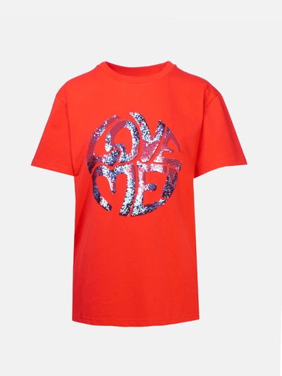 Shop Alberta Ferretti T-shirt Love Me Rossa In Red