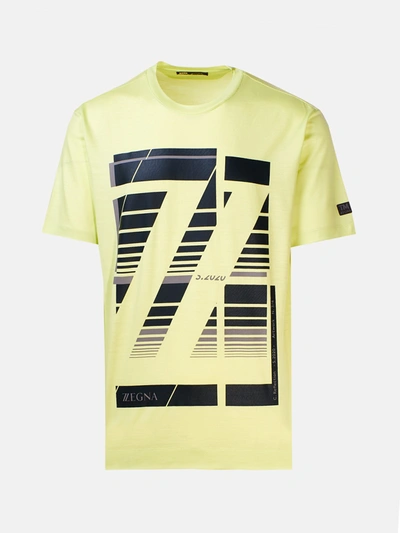 Shop Z Zegna T-shirt Lana Stampa Nera In Black