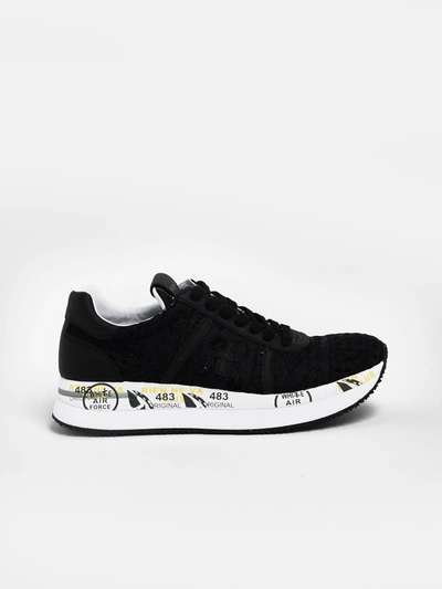 Shop Premiata Sneakers Conny Ricamo Nere In Black