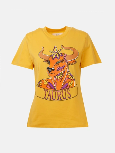 Shop Alberta Ferretti T-shirt Toro Gialla In Yellow