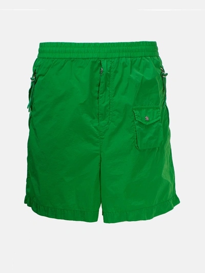 Shop Moncler Genius Green Bermuda Shorts