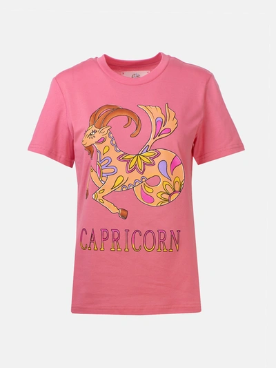 Shop Alberta Ferretti Pink Capricorn T-shirt
