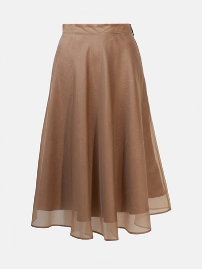 Shop Msgm Beige Skirt In Nude
