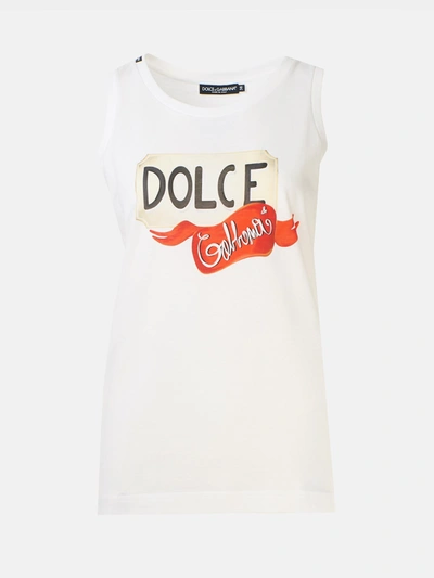 Shop Dolce & Gabbana White Tank Top