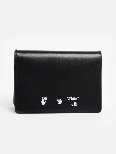 Shop Off-white Porta Passaporto Ow Logo Nero In Black