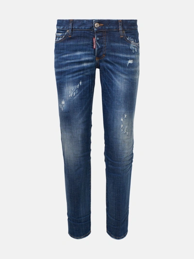 Shop Dsquared2 Jeans Jennifer Cropped Blu In Blue