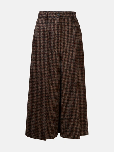 Shop Dolce & Gabbana Pantaloni Quadri Marroni In Brown