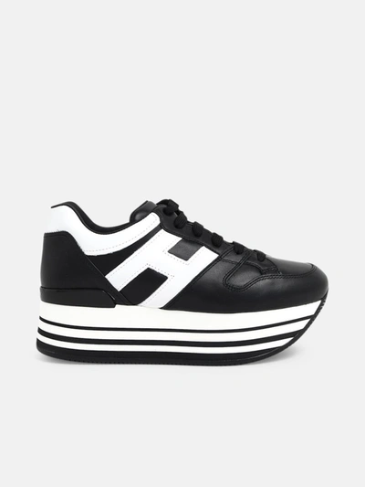 Shop Hogan Sneakers H283 H Bianca Nere In Black